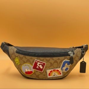 Coach x Peanut Monogram Embroidery Bumbag Beltbag